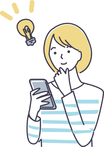 スマホを見る女性のイラスト